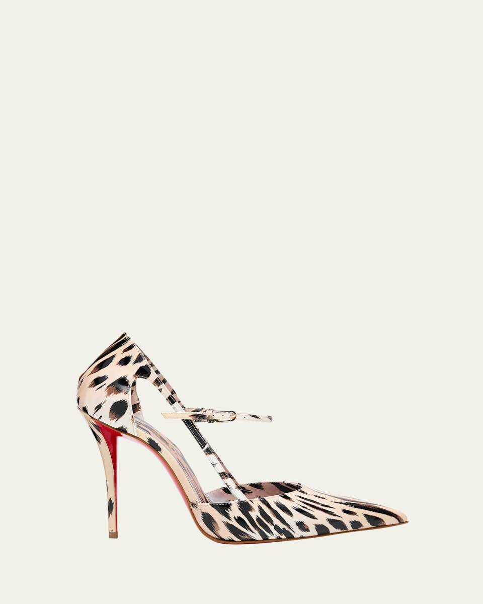 Miss Z Printed Red Sole Pumps